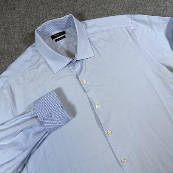 Tailorbyrd Other - Tailorbyrd Shirt Mens 17 36/37 Blue Non Iron Trim Fit Long Sleeve Dress Shirt